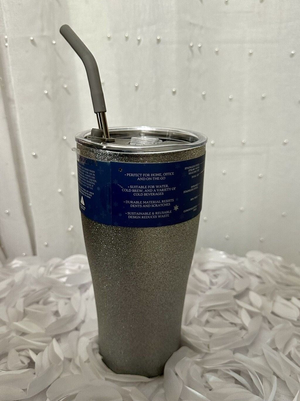 Hydragear 40 oz Silver Glittermott Stainless SteelTumbler