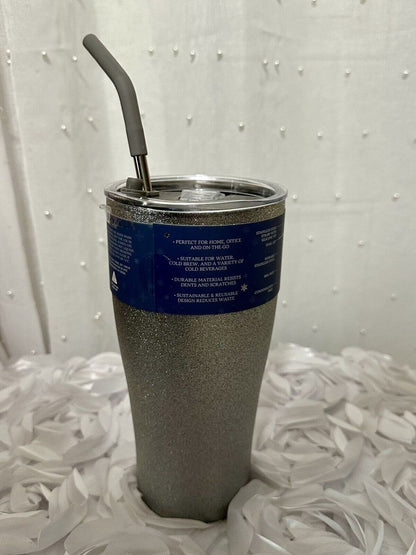 Hydragear 40 oz  Silver Glittermott Stainless SteelTumbler