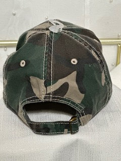 Ball Park Mama Camouflage Trucker hat with cork patch