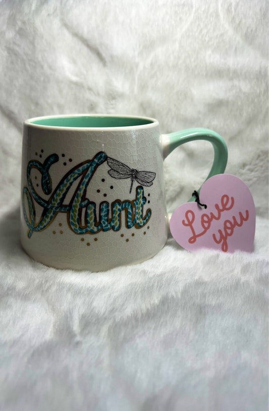 Coffee Mug, Aunt coffee mug, with dragonfly